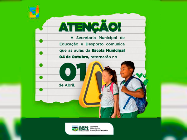 VOLTA ÀS AULAS DA ESCOLA MUNICIPAL 4 DE OUTUBRO