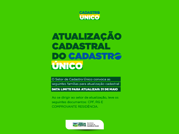 ATUALIZAÇÃO CADASTRAL DO CADASTRO ÚNICO